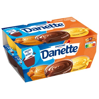 [09759] Danette Crème dessert chocolat caramel vanille 12x115g