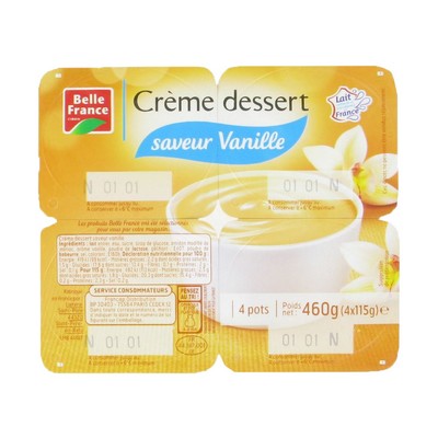 [50593] CREME DESSERT VANILLE BF POT 4 X 115 G 
