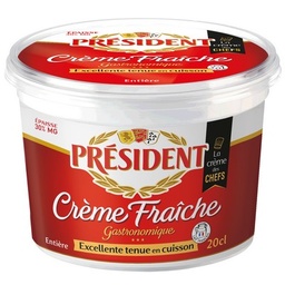 [20190] Crème fraîche entière épaisse Président 30% MG 20cl