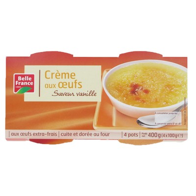 [13855] CREME AUX OEUFS SAVEUR VANILLE BF POT 4 X 100 G 
