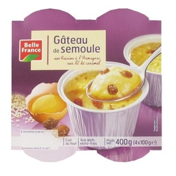 [50518] GATEAU DE SEMOULE AUX RAISINS BF POT 4 X 100 G 