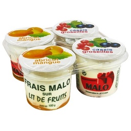 [60142] Fromage frais 7% de matières grasses sur produit fini, sucré, sur coulis de fruits