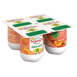 [08571] SOJASUN ABRICOT GOYAVE 4X100G FRUITS MIXES DESSERT VEGETAL