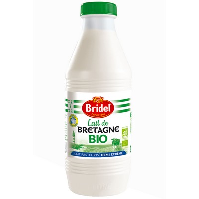 [04782] BRIDEL Lait pasteurisé BIO demi-écrémé Bouteille 1L