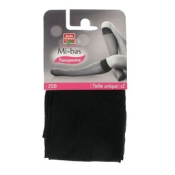 [31120] SHEER KNEE-HIGH STOCKINGS 20D - BLACK - ONE SIZE