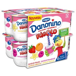 [53096] Danonino Yaourt aux fruits aromatisé avec paille 12x125g