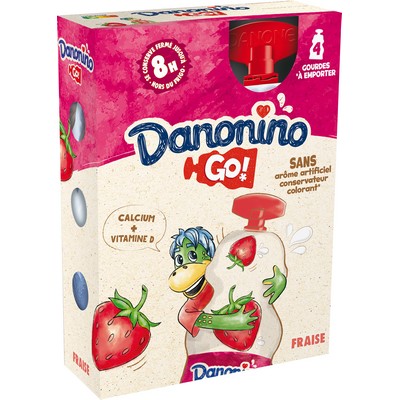 [07603] Danonino Yaourt à boire fraise gourde 4x70g