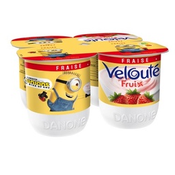 [22163] Danone Velouté fruix yaourt aux fruits brassé fraise 4x125g