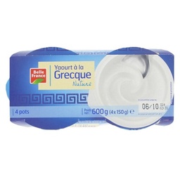 [50471] YAOURT A LA GRECQUE NATURE BF POT 4 X 150 G