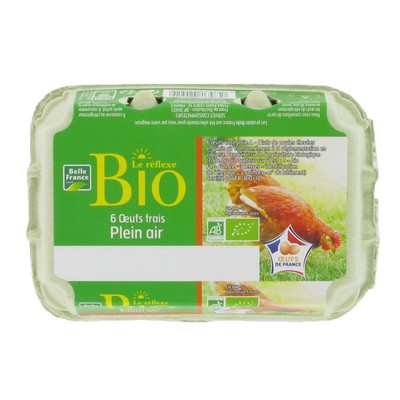 [45986] OEUF FRAIS PLEIN AIR CALI MOY/GRO X 6 BIO BF BOITE