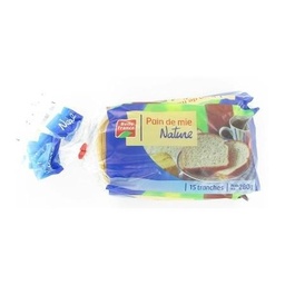 [29825] PAIN DE MIE NATURE X 15 TRANCHES BF SACHET 280 G