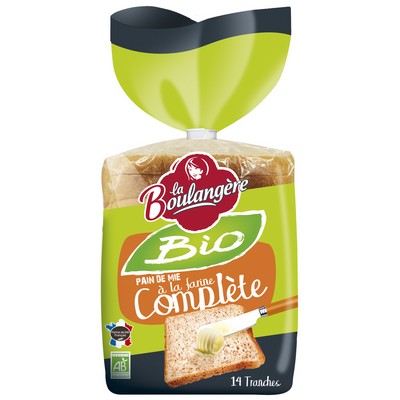 [05291] Pain de mie Bio grandes tranches à la farine complète 500g