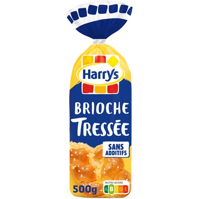 [13933] HARRYS BRIOCHE TRESSEE NATURE AU SUCRE PERLE SANS ADDITIFS 500G