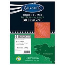 [67718] Truite fumée de Bretagne 4 tr 120g GUYADER