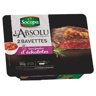 [15659] BAVETTE DE BOEUF MARINEE ET FONDUE ECHALOTE X2