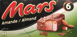 [33521] Mars glace nappée de caramel (16%), enrobage cacao (31%) 6 barres 297ml 240g