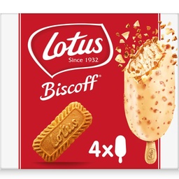 [33771] LOTUS BISCOFF Glace Bâtonnets - Speculoos Chocolat Blanc - 284g (4x90ml)