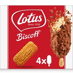 [33772] LOTUS BISCOFF Glace Bâtonnets - Speculoos Chocolat au lait - 284g (4x90ml)