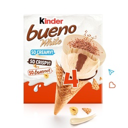 [05527] Glace cône KINDER BUENO White Chocolat blanc x4 - 248g