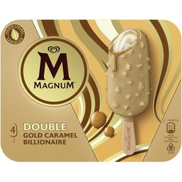 [27421] Magnum Glace Bâtonnet Double Gold Caramel Billionaire 4x85ml