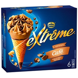 [01930] Cônes Extrême Café sauce au café et Pépites 6x71g