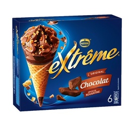[35453] Cônes Extrême Chocolat pépites de Nougatine 6x71g