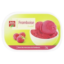 [30090] SORBET FRAMBOISE MORCEAUX BF BAC 1 L 550 G
