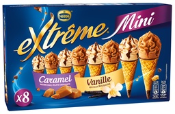 [07492] Extrême Mini Caramel beurre salé, éclats croquants + Mini Vanille pépites de Nougatine 8x39g