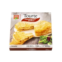 [09072] TOURTE CHAMPIGNONS JAMBON BF ETUI 500 G