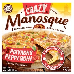 [21591] Pizza Crazy Pepperoni 470g cuite au feu de bois, surgelée
