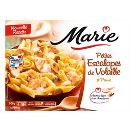 [56674] Petites Escalopes de Volaille et Penne CHAMPIGNONS DE PARIS CUISINES A LA CREME MARIE 900G