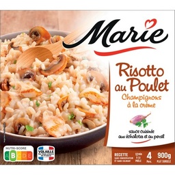 [56049] RISOTTO AU POULET CHAMPIGNONS A LA CREME sauce cuisinée à l'échalote et au persil MARIE 900G