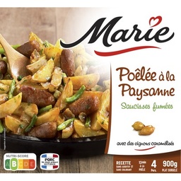 [49972] POÊLÉE PAYSANNE SAUCISSES FUMÉES OIGNONS CARAMELISES CARMARIE 900G