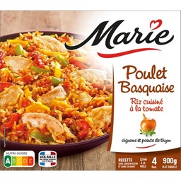 [37286] Poulet Basquaise Riz cuisiné à la tomate oignons et pointe de thym MARIE 900GR