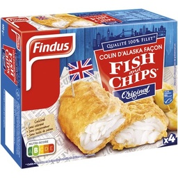 [16028] Colin d'Alaska MSC façon Fish & Chips* Original X4 - 400g *Colin d'Alaska en beignet croustillant (frites non incluses)