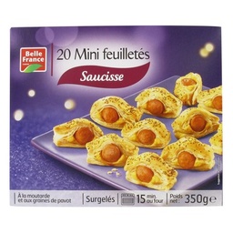 [07966] MINI FEUILLETE SAUCISSE MOUTARDE X 20 BF ETUI 350G