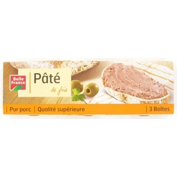 [09259] PATE DE FOIE SANS NITRITE X 3 BF BOITE 234 G