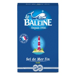 [34038] La Baleine sel de mer fin iodé étui carton 500g