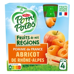 [33500] POM'POTES Compotes Pomme Abricot de Rhône-Alpes 4x90g