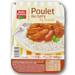 [58634] POULET AU CURRY ET RIZ BF BARQUETTE 300 G