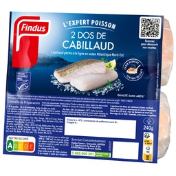 [34313] 2 Dos de Cabillaud MSC pêché à la ligne 240g