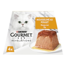 [30456] PURINA GOURMET™ REVELATIONS™ Mousseline au Poulet nappée de sauce - 4 X 57g - Portions repas pour chats adultes