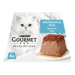 [30452] PURINA GOURMET™ REVELATIONS™ Mousseline au Thon nappée de sauce - 4 X 57g - Portions repas pour chats adultes