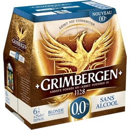 [25608] Grimbergen Bière d'Abbaye 6X0,25 BOT GRIMBERGEN 0.0% 0.0 DEGRE ALCOOL